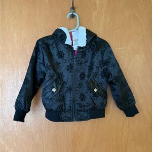 Black Snowflake Patterned Jacket